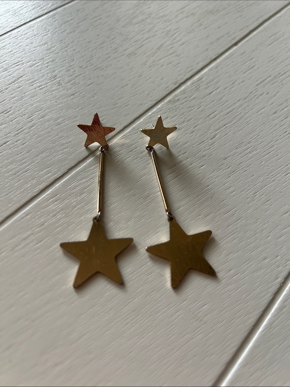 Gold Star Drop Earrings — Elegant Dangle Earrings